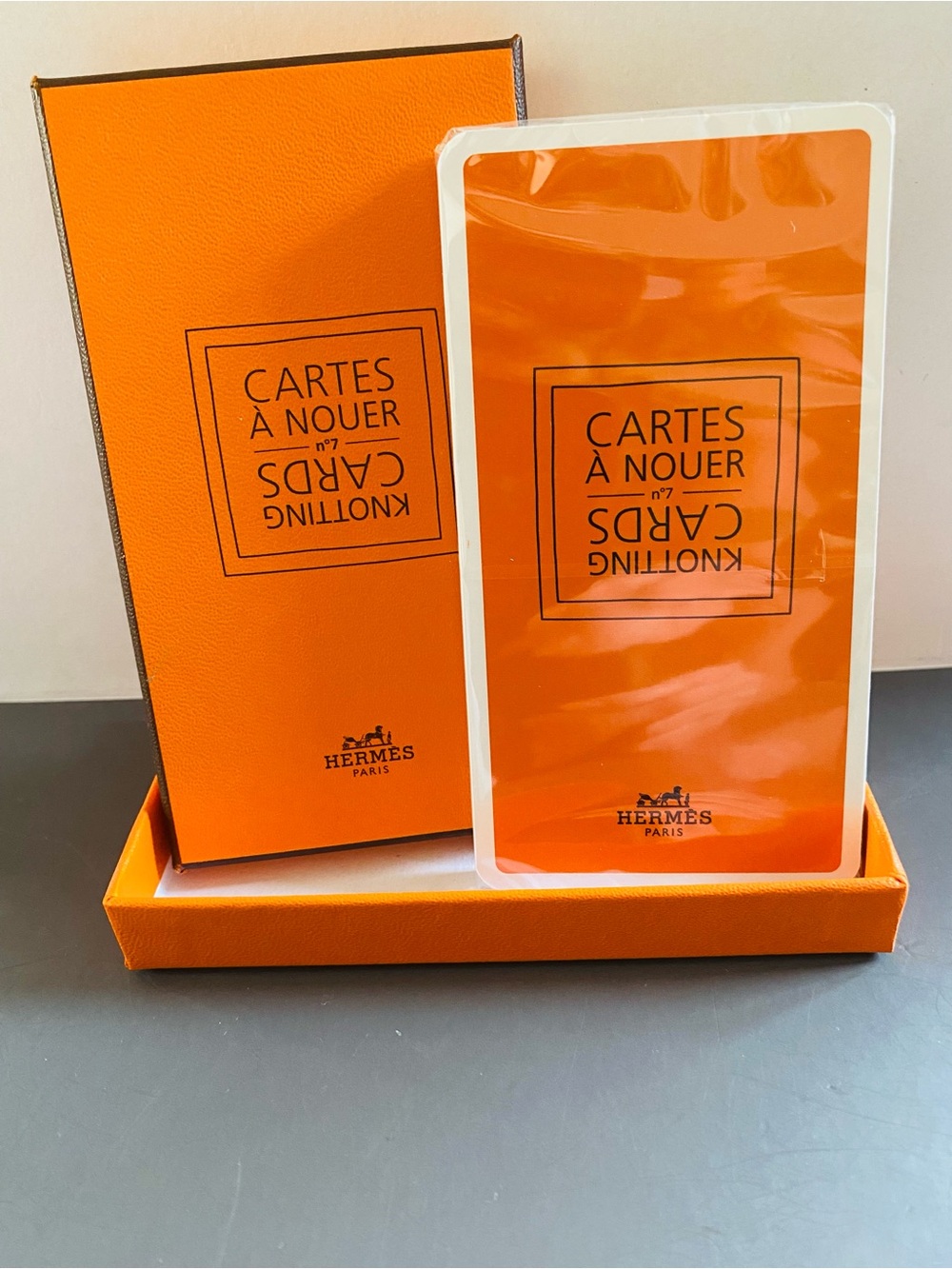 🛍️Hermes Authentic Cartes a Nouer / Knotting Cards NWT Scarf/Twilly - Picture 10 of 12